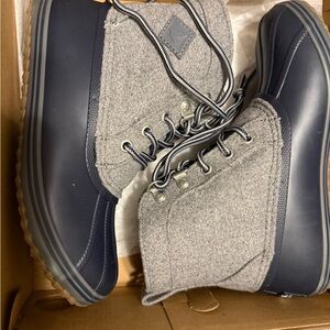 Sperry Kids Navy and Gray Rain Boots